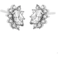 Trendjuwelier huiscollectie Oorknoppen Zirkonia Zilver Gerhodineerd Glanzend 9 mm x 6.5 mm