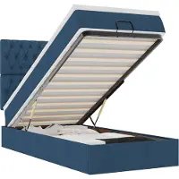 vidaXL Ottoman bed met matras 90x190cm stof blauw