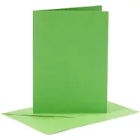 Packlinq Kaarten en enveloppen, afmeting kaart 10,5x15 cm groen, 6 set