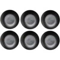 Studio Tavola Dinerborden Black Tie - Set van 6 - Dinner Plate - Aardewerk - Zwart - Vaatwasserbestendig - Ø 27 cm