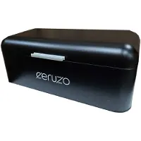 Ceruzo Metalen Broodtrommel - Klepdeksel - Mat Zwart - Luchtgaten-Inh. ca 14 liter - 42 x22 xH17 cm