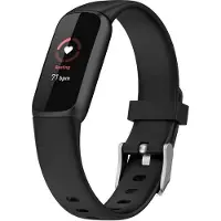 Strap-it Siliconen Smartwatch bandje - Geschikt voor Fitbit Luxe siliconen bandje - zwart - Horlogeband / Polsband / Armband - Maat: Maat S