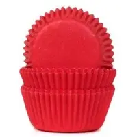 House of Marie Mini Cupcake Vormpjes - Red Velvet Rood - pk/60 - Baking Cups voor Muffins en Cupcakes