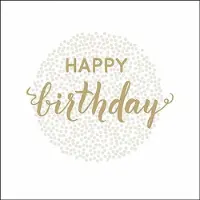 Ambiente Papieren Servetten - - Happy Birthday - Gold - Papieren lunch servetten
