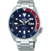 Seiko 5 sports automatisch zilver heren horloge met blauwe wijzerplaat & roestvrij stalen band
