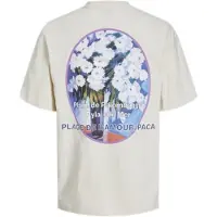 Jack & Jones Jorvalencia back tee ss crew neck j ecru