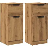 vidaXL Dressoirs 2 st 30x30x70 cm bewerkt hout artisanaal eikenkleur