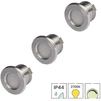 Lybardo - Inbouwspots extra klein 3-pack - 3W - Dimbaar - Warmwit Licht - Zaagmaat 28mm