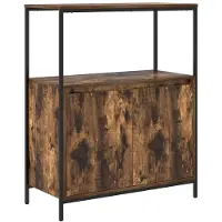 vidaXL Badkamermeubel met planken gerookt eiken 76,5x35x95 cm