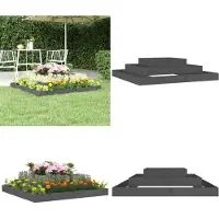 vidaXL Plantenbak 110x110x27 cm massief grenenhout grijs