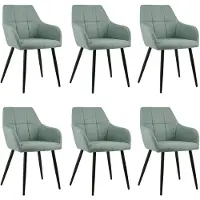 Kick Set van 6 eetkamerstoel Nova - groen