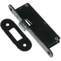 Online Deurbeslagshop Rolslot met zwarte voorplaat 156x22 mm