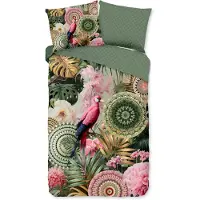 Muller Textil HIP Dekbedovertrek "mandalas, tropisch, bloemen" - Groen - (140x200/220 cm) - Katoen Satijn