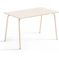 Oviala - Tuintafel van staal 120 x 70 cm ivoor - Palavas