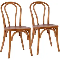 Oviala - Set van 2 stoelen in bistrostijl in donker iepenhout - Elsa