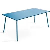 Oviala - Rechthoekige tuin tafel van blauw pacifisch metaal - Palavas
