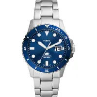 Fossil Analoog horloge donkerblauw / zilver