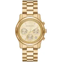 Michael Kors runway quartz goud dames horloge met goudkleurige & roestvrij stalen band