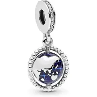 Pandora Moments Spinning Globe Hangende Bedel - Blauw