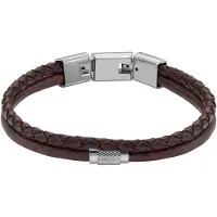 Fossil Armband donkerbruin / zilver