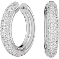 Swarovski Oorbellen 'Dextera' zilver / wit