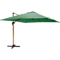 Oviala - Vierkante zweefparasol 3x3m met houtlook in groene cactuskleur - Brescia