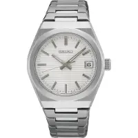 Seiko quartz zilver dames horloge met witte wijzerplaat & roestvrij stalen band