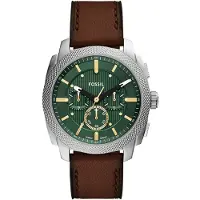 Fossil Analoog horloge 'Machine' bruin / groen / zilver