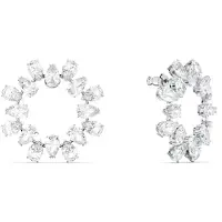 Swarovski Oorbellen 'Matrix' zilvergrijs / wit