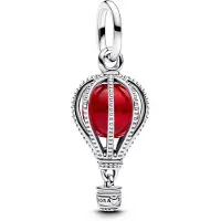 Pandora Charms - Air balloon sterling silver dangle with red Murano in silver