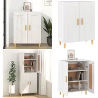 vidaXL Dressoir 69,5x34x90 cm bewerkt hout wit - Dressoir - Dressoirs - Kast - Wandkast