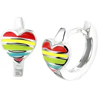 The Jewelry Collection Zilver Gerhodineerde Klapoorringen hart 1332889