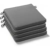 Oviala - Set van 4 grijze polyester stoelkussens 40x40x3 cm - Machu