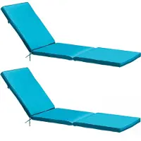 Oviala - Set van 2 polyester ligstoelkussens blauw 186 x 53 x 5 cm - Picchu