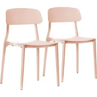 Oviala - Set van twee polypropyleen stoelen roze - Sofia