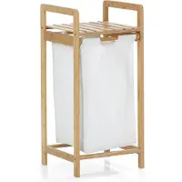 Lumaland bamboe wasmand - 33 x 33 x 73 cm - wit
