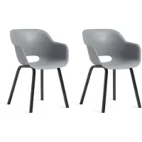 Keter Noa Tuinstoel - 2 stuks - 55x56,5x80cm - metalen frame - Grijs