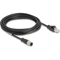 DeLOCK 80852 RJ45 / M12 Netwerkkabel, patchkabel CAT 5e S/FTP 5.00 m Zwart Afgeschermd 1 stuk(s)