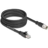 DeLOCK M12 8-pins X-gecodeerd (m) - RJ45 (m) industriële netwerkkabel | CAT5e | PVC | 5 meter