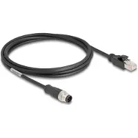 DeLOCK M12 8-pins A-gecodeerd (m) - RJ45 (m) industriële netwerkkabel | CAT5e | PVC | 2 meter