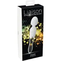 Liaison LED Glazen Wand Massager Vibrator - Solide Glazen Zijde met Sensuele LED-verlichting Andere Zijde - 10 Vibratiestanden en Oplaadbaar met Watervast Ontwerp 22 cm