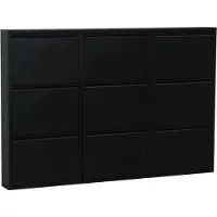 NATURN LIVING Metalen Schoenenkast met 9 vakken - 166,5 x 17 x 108 cm - Schoenenrek - Wandmontage Schoenenopslag - Compacte Schoenenorganizer - Schoenenkast met vakken - Mat Zwart