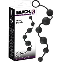 Black Velvets - anale dildo met 6 kralen (zwart)