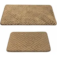 Homelux Badmat - Badkamer tapijt - Antislip - 2-delig - Badmatset- Water-absorberende badmat - 60 x 100 + 60 x 50 cm - Beige