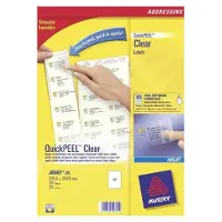 Avery J8567-25 printeretiket Transparant