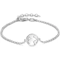 The Jewelry Collection Zilver Gerhodineerde Armband wereldbol 1 1333996