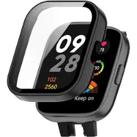 Strap-it TPU case - zwart bescherm hoesje geschikt voor Redmi Watch 3 - zwarte beschermhoes voor Redmi Watch 3