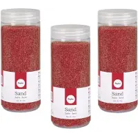 Rayher Hobby Materialen 5x pakjes fijn decoratie zand rood 475 ml - decoratie - zandkorrels / knutselmateriaal