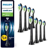 Philips W2 Optimal White - Opzetborstels - Verpakking van 8- Zwart - Wittere Tanden - HX6068/88
