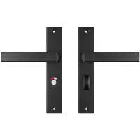 Axa binnendeurbeslag Edge WC63/8 met deurklink Riga aluminium zwart